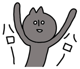 Black cat - white cat sticker #14424118