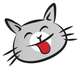 funny colorful cat sticker #14424771