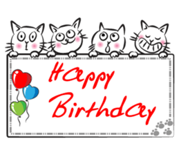 funny colorful cat sticker #14424792