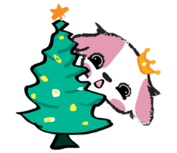 Puppy Looks Forward New Year sticker #14426076