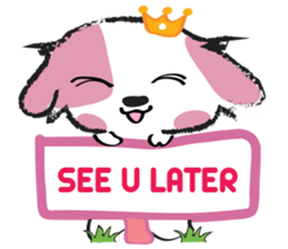 Puppy Looks Forward New Year sticker #14426090