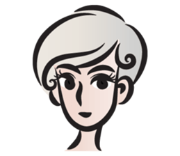 Short gray hair girl sticker #14426574
