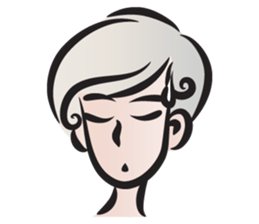 Short gray hair girl sticker #14426575