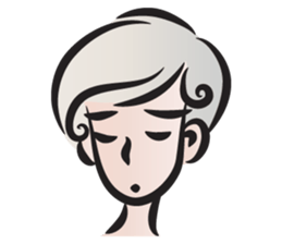 Short gray hair girl sticker #14426579