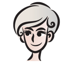 Short gray hair girl sticker #14426580