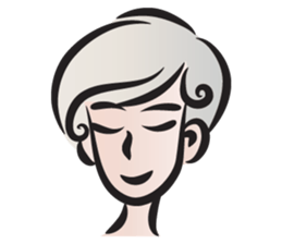Short gray hair girl sticker #14426581