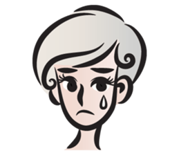 Short gray hair girl sticker #14426582