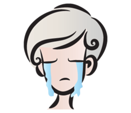 Short gray hair girl sticker #14426591