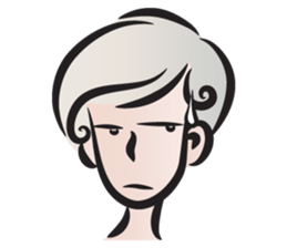 Short gray hair girl sticker #14426593