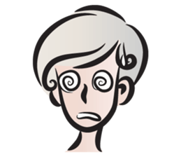 Short gray hair girl sticker #14426594