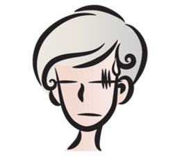 Short gray hair girl sticker #14426595