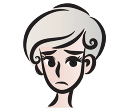Short gray hair girl sticker #14426597