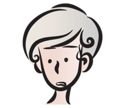 Short gray hair girl sticker #14426599