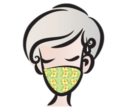 Short gray hair girl sticker #14426600