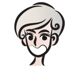 Short gray hair girl sticker #14426601