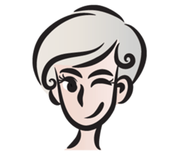Short gray hair girl sticker #14426602