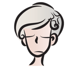 Short gray hair girl sticker #14426608