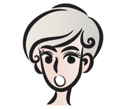 Short gray hair girl sticker #14426609
