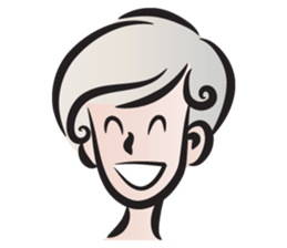 Short gray hair girl sticker #14426611