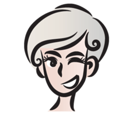 Short gray hair girl sticker #14426612