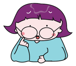 A Girl Wearing Eyeglasses sticker #14426997