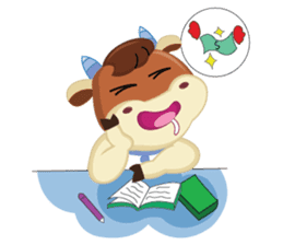 A little Cute Cow at School sticker #14430287