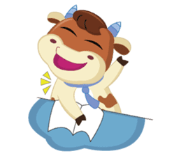 A little Cute Cow at School sticker #14430293