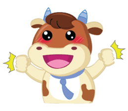 A little Cute Cow at School sticker #14430303