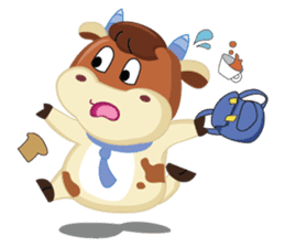 A little Cute Cow at School sticker #14430306
