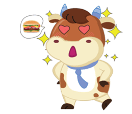 A little Cute Cow at School sticker #14430307