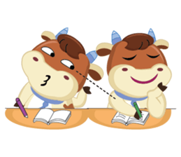 A little Cute Cow at School sticker #14430314