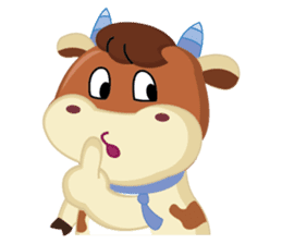 A little Cute Cow at School sticker #14430320