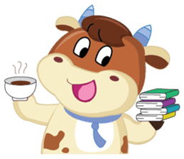 A little Cute Cow at School sticker #14430323