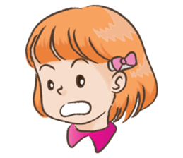 hairpin little girl sticker #14430570