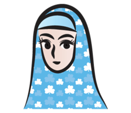 blue scarf woman sticker #14432718