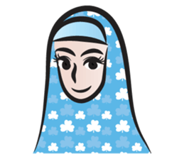blue scarf woman sticker #14432719