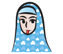 blue scarf woman sticker #14432721