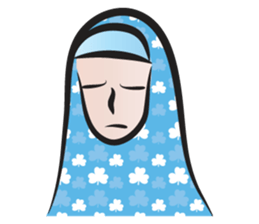 blue scarf woman sticker #14432722