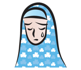 blue scarf woman sticker #14432724