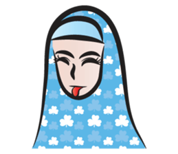 blue scarf woman sticker #14432725