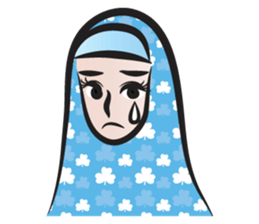 blue scarf woman sticker #14432726