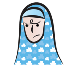 blue scarf woman sticker #14432727