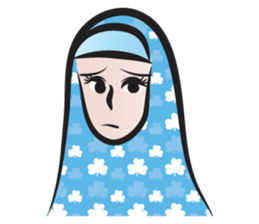 blue scarf woman sticker #14432728