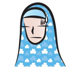 blue scarf woman sticker #14432729