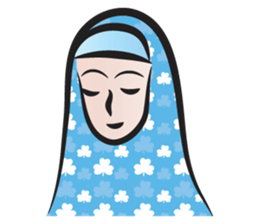 blue scarf woman sticker #14432730