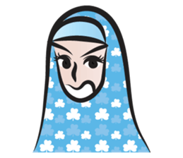 blue scarf woman sticker #14432731