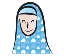 blue scarf woman sticker #14432734