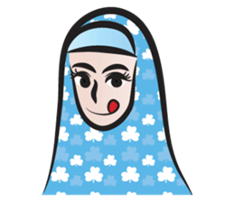 blue scarf woman sticker #14432735