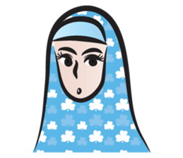 blue scarf woman sticker #14432736