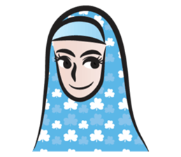 blue scarf woman sticker #14432737